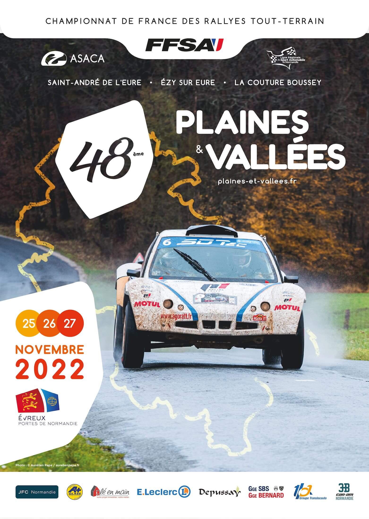 Affiche plaines et vallées 2022 FFSA rallye france